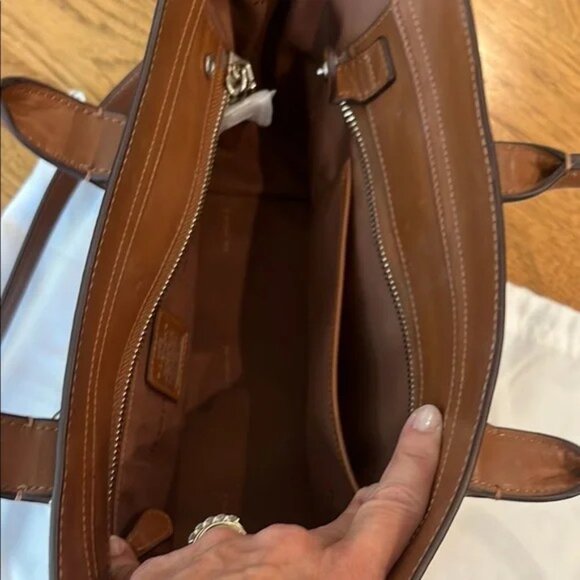 Coach Swagger 27 Pebbled Brown Leather Bag - Picture 6 of 7